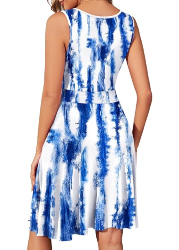 Image of WEACZZY Women's Summer Sleeveless Casual Dresses V-Neck Wrap Floral Holiday Tank Dress Flowy Beach Sundress with Pockets