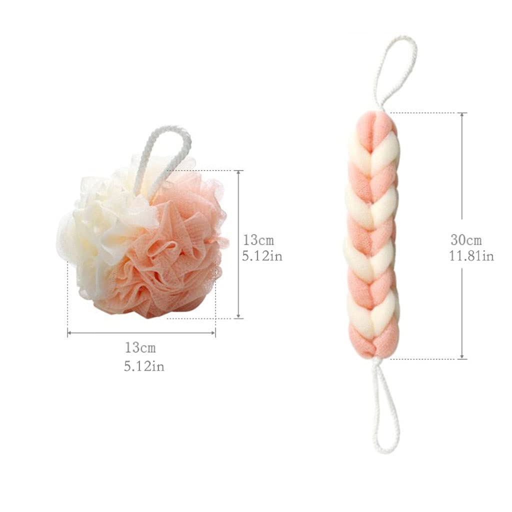 Toalla Exfoliante Esponjas de baño Esponja de baño de Ducha Esponja de Ducha Bolas de lufa para Mujeres Hombres, Esponja de Ducha para exfoliación Corporal (Paquete de 2) Guantes Exfoliante