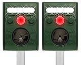 2X Solar-Ultraschall-Tierabwehr, Ultraschall-Tierabwehr im Freien, wasserdichte Katzenabwehr im Freien Kaninchen abwehren, Waschbären, Hirsche