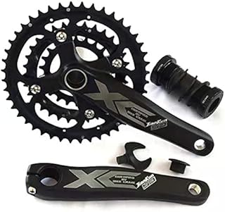 shanmashi Andeshunk Crankset Black Mountain MTB Bike Crankset Hollow Integrated Chainring Crank Set Bicycle Chainring Sprocket Round Bolts for Road Cycling Crank