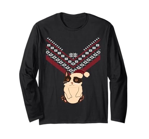 T-shirt manche longue de Noël Hawkeye Marvel avec chat drôle pour fan