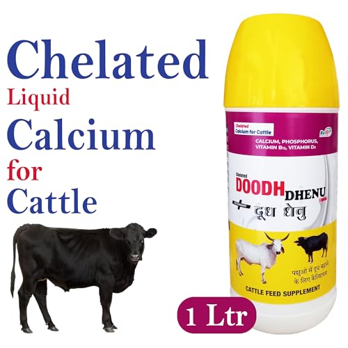 Image of REFIT ANIMAL CARE Chelated Liquid Calcium for Cattle, Cow, Buffalo, Goat and Dairy Farm Animals, Doodh-Dhenu Liquid, 1 Litre