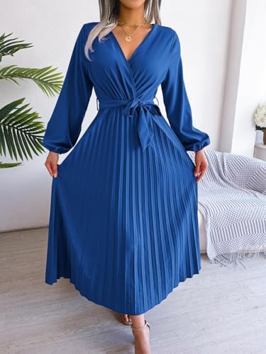 Women's Elegant Cross V-Neck Slim A-Line Temperament Pleated Chiffon Skirt2