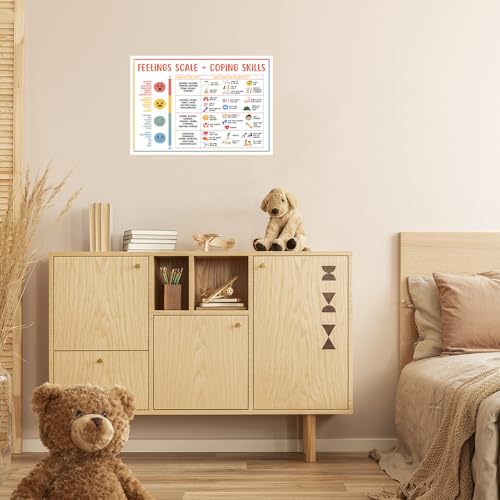Feelings Chart For Kids Mental Health Posters Help Students Understand Emotions Poster Calming Corner Special Education Classroom Decor Prints Preschool Classroom Supplies Unframed 12x16in
