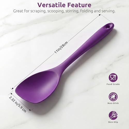Image of U-Taste Silicone Cooking Spoon 600ºF Heat Resistant Scoop Spatula, Purple