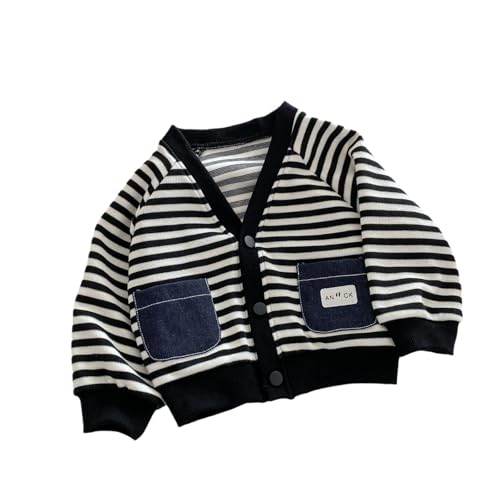 Toddler Kids Striped Knitted Cardigan Girls Boys Cute Casual Button down Jacket Coats with Pocket Fall Winter Fashion Clothes
