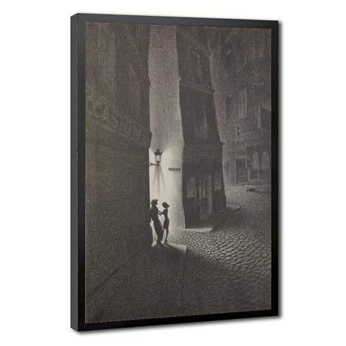 Impression sur toile haut de gamme Montmartre Paris Hoover avec cadre en bois
