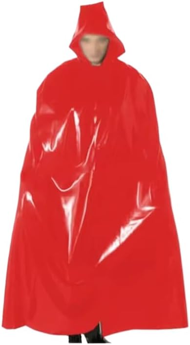 Windbreaker Cloak Wetlook Long Cape With Hood Women Faux PVC Leather Robe Coat Cosplay Party Costumes