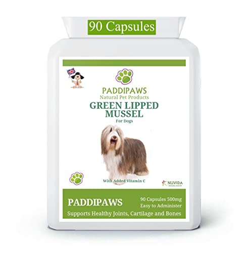 PADDIPAWS High Strength Green Lipped Mussel for Dogs with added Vitamin C - Natural Dog Joint Supplements - Aids Stiff Joints in Dogs - Hip and Joint care for Dogs - 90 Twist and Sprinkle Capsules