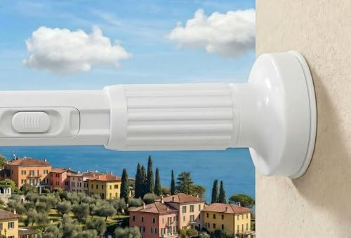 Tension shower Curtain Rod 51-122 Inch,Extra Long Tension Curtain Rod No Drilling for Window or Bathroom,Outdoor Curtain Rods,Easy Install,Never Rust,Very Secure,Rod Diameter 1.26 Inches-White by Euxarion - Used condition - CA$54.36