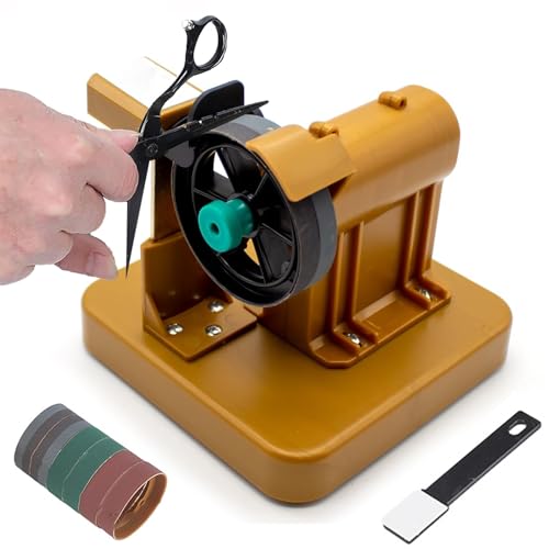 Máquina de Afilado Autoafilable para Tijeras de Peluquería, Afilador con 12 Bandas Esmeriladas, 35-42° de Afilado, Afiladora de Tijeras de Corte de Cabello, Pulidora de Tijeras de Diente