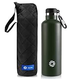 FJbottle 水筒 750ml 真空断熱 保温 保冷 第2世代 スポーツボトル 直飲み ステンレスボトル スポーツ飲料対応 水筒カバー付き 男の子 女の子 大人 子供 グリーン