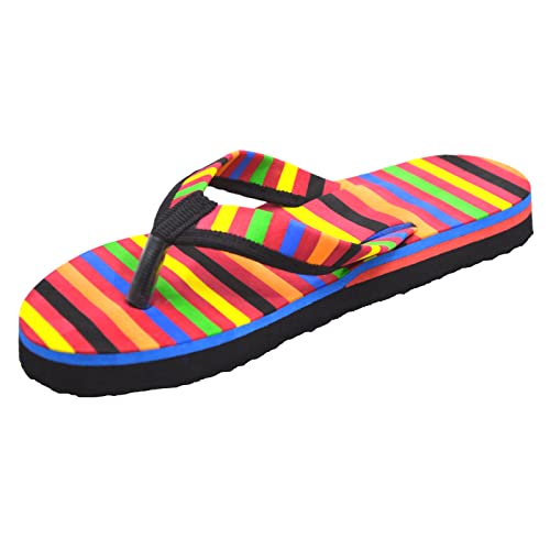 Image of POLITA Women's Flip-Flops & Slippers F145 Multicolor Stripes | Extra Soft, Lightweight, Comfortable | Trendy & Stylish for Girls & Women