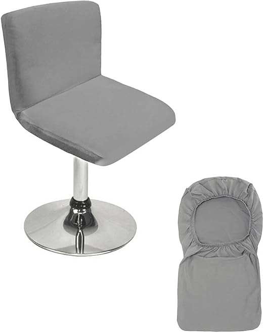BTSKY Grey Bar Stools Slipcovers with Backrest Cover Stretch Chair