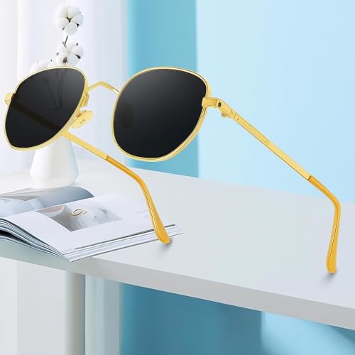Image of IFLASH UV Protected Hexagonal Small Octagonal Sunglasses for Men and Women