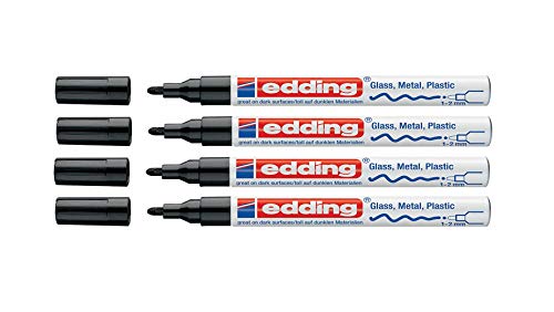 1x Edding 750 Lackmarker – Schwarz, Permanent, Wasserfest, 2-4 Mm Spitze