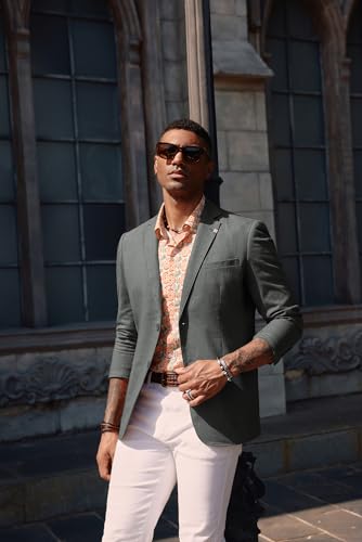 Image of PJ PAUL JONES Mens Casual Blazer Lightweight Linen Sport Coat 2 Button Unlined Suit Jackets