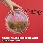 Pyrex Freshlock (7-Pack) Glass Food Storage Containers Set, (1, 2, 4 Cups) Airtight & Leakproof Plastic Locking Lids BPA-Free, Meal Prep Containers Set, Freezer Dishwasher Microwave Safe - Image 4