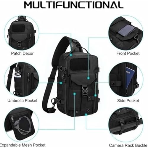 Cosmos Explorer Sling Bag, Anti Theft Tactical, Scratchproof and Waterproof, Dustproof, with Belt Buckle Shoulder Bag3