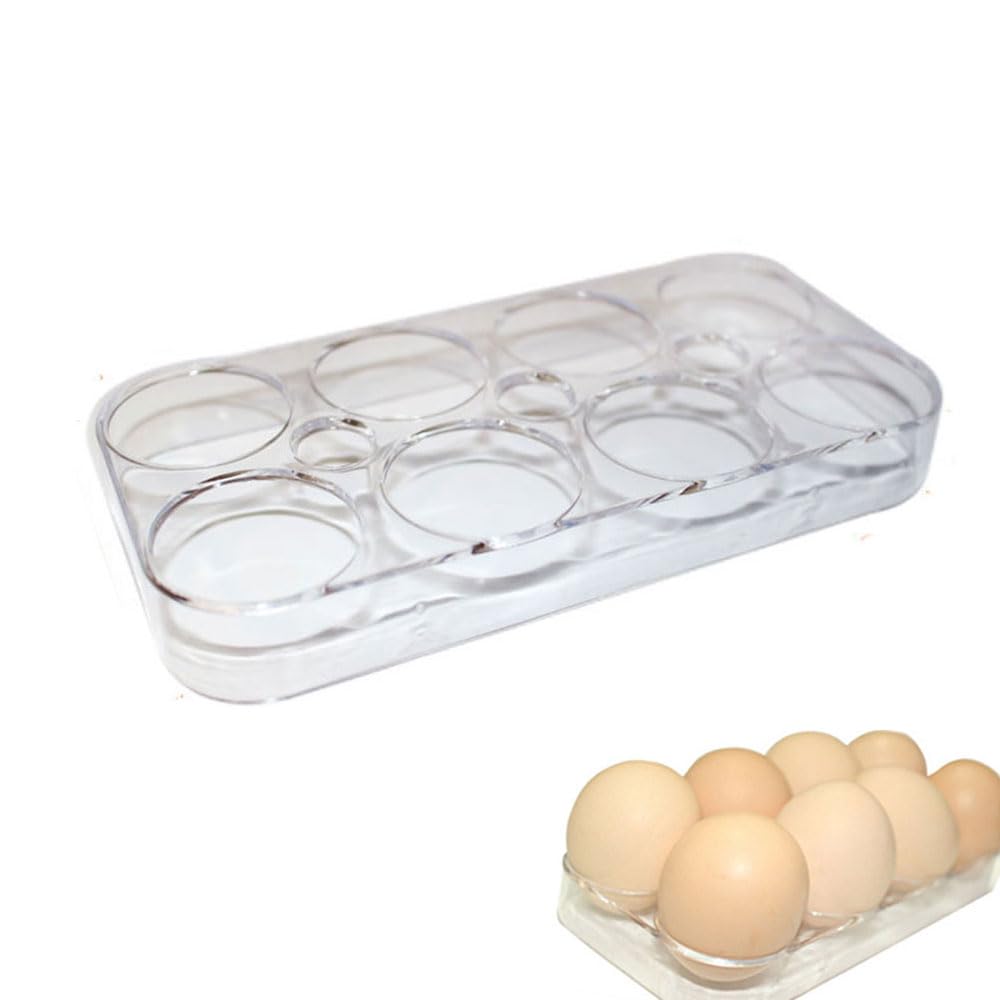 Uidhongminop Transparent Egg Holder Fridge Fridge Egg Holder Tray Storageplastic Rack Clear Storage Container For Fridge Kitchen Countertop Restaurant,Holds Up To 8 Eggs