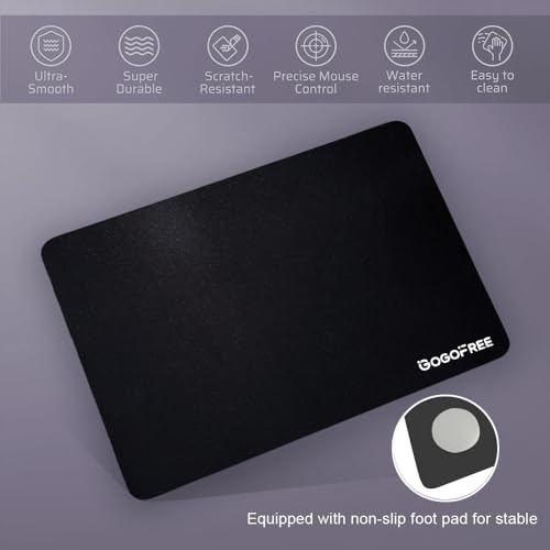 Image of Hard Gaming Mouse Pad, Professional Esport Tempered Glass Mouse Mat Ultra-Smooth Micro-Etched Surface for Top Speed and Control (Black, 15.75L x 11.81W inches)