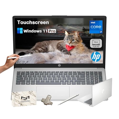 Image of HP 15.6'' Ai Laptop Computer, Intel 13th Core i7-1355U, 15.6'' Touchscreen FHD IPS Display, Windows 11 Pro, Ai Copilot, 16GB RAM, 1TB SSD & 128GB External, Wi-Fi 6, Fast Charge