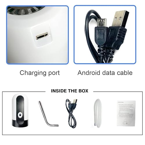 Image of Sulfar USB Charging Automatic Stainless-Steel Plastic Drinking Portable Electric Switch Water Dispenser for Universal 5 Gallon Bottle (7.5x13 cm) Black & White, 6 Liters