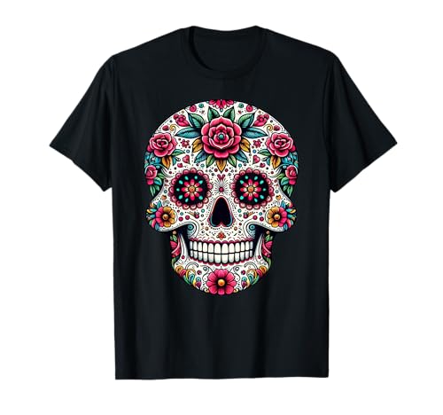 Day of the Dead Sugar Skull Los Muertos Skelett Catrina Day T-Shirt
