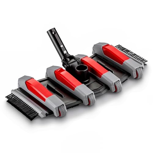Pool Vacuum Head for Inground & Above Ground Pools // Manual Swimming Pool Vacuum Cleaner Attachment Head // Flexible Weighted Direction-Control & Side Brushes Vinyl Liner Safe (Pole Sold Separately)