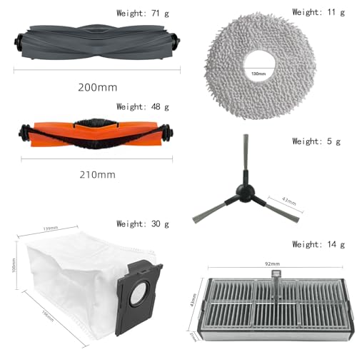 dhrszpd Peças sobressalentes para aspirador de pó robô compatíveis com Dreame X30 Ultra, filtro de e