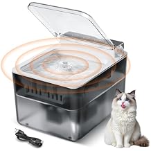 Cat Water Fountain with Dust Cover, 102 oz/3L Automatic Cat Water Dispenser Bowl with Battery Operated, Cat Fountain Super Silent Pet Water Fountain for Dogs and Cats Indoor<30dB