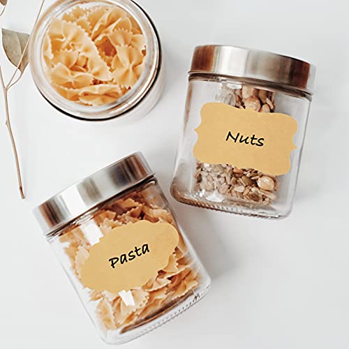 1000 Pcs Jar Labels Stickers, Blank Stickers, Holiday Present Stickers, Kraft Paper Sticker Labels For Gifts, Bottles, Containers And Jars (L-3637, 1.2X2Inch) #TOP6