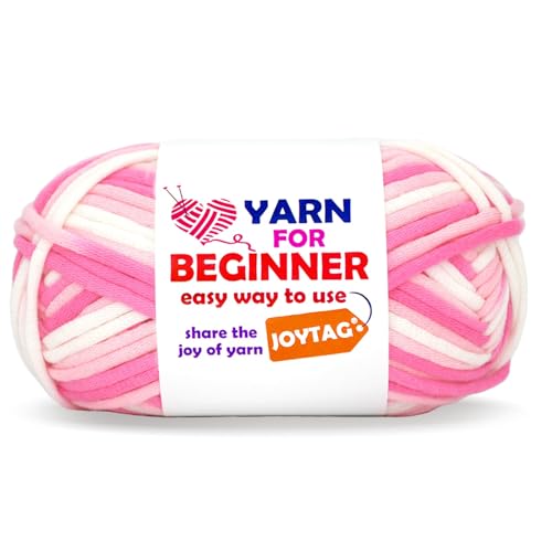 Image of 50g Rainbow Beginner Crochet Yarn for Crocheting and Knitting Multicolor Cotton Crochet Yarn for Beginners(Pink Variegated)