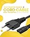European EU 2- Slot Printer Power Cord Cable, Non-Polarized (IEC-320-C7 to CEE 7/16) Works with TV's, Printer, Chargers, PS4 Game Console and More for European Travel