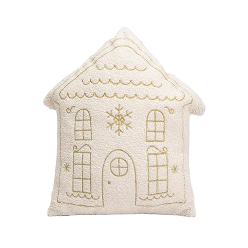 Ruwshuuk Cojín de felpa para Navidad, cojín de Navidad - Cojín de Navidad de 15.7 x 17.7 pulgadas Cojín decorativo en forma de casa, cojín de Navidad relleno. Bonita decoración navideña para Navidad