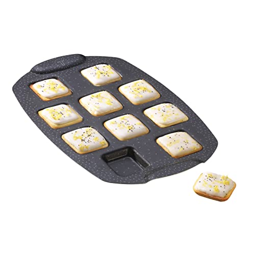 Tefal Moule gâteau 10 mini carrés, Revêtement antiadhésif, Aluminium recyclé et recyclable, Pâtisserie bien dorée, Fabriqué en France, PerfectBake Mini...