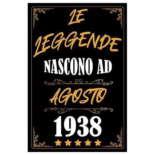 Le Leggende Nascono Ad Agosto 1938: Idea Regalo di compleanno 85 anni originale per donne e uomini / Quaderno a righe"