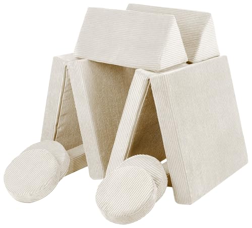 Multifunktionssofa Sitzsack Kindersessel Schaumstoffelemente Spielzeug (Color : Cream (Cord Velours))