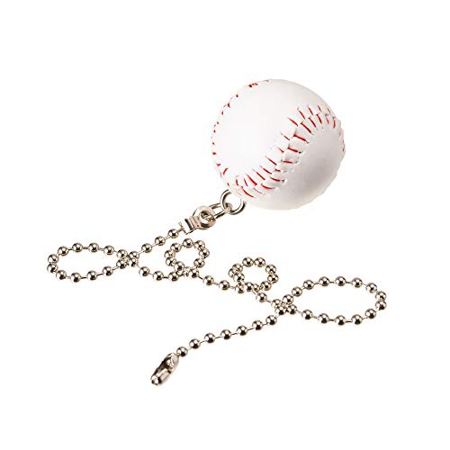 Image of Ceiling Fan Pull Chain Decorative Extension Light Pull Chain Set, Sport Theme Fan String Charm Decorative Extension,Fan Light Chains Ornaments, Baseball Pendant for Ceiling Fans Lights Lamp 2Pack