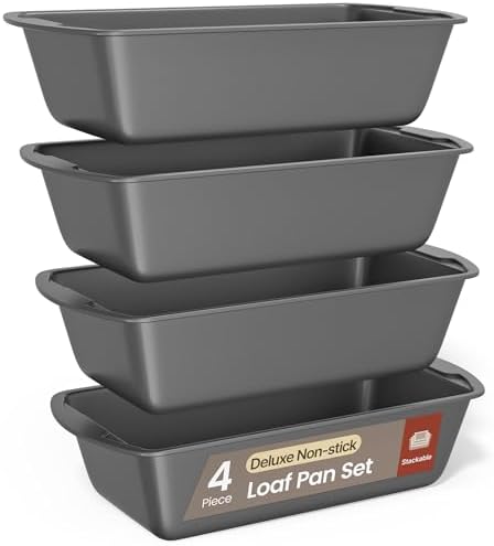 BAKKENMASTER Bakken- Swiss Loaf Pan Set 4-Piece - Deluxe Nonstick...