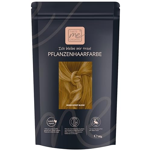 Thats me Organic® Profi Pflanzenhaarfarbe Nachfüllpack (warm honey blond) – Bio Haarfarbe ohne Chemie – Ideale Haarfarbe auch während der Schwangerschaft und Stillzeit