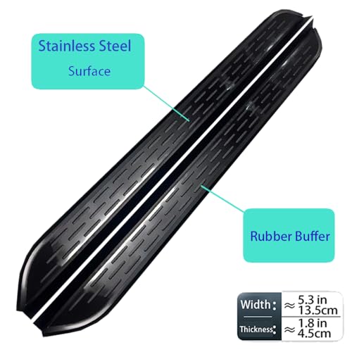 Estribos laterales aluminio negro para Lincoln Aviator 2020-2026 miniatura 2