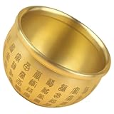 IMIKEYA Cuenca del tesoro de latón puro de 5 cm, cuenco de ofrendas de Feng Shui, cuenco de cobre para dinero, decoración para el hogar, oficina, prosperidad y suerte