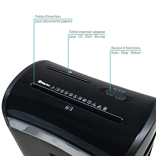 Destructor de documentos para despachos limpios WAYTEX de corte cruzado con ruedas 4