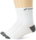 ASICS LT Crew Socks (3-Pack), White/Grey, Large