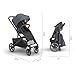 UPPAbaby Cruz V3 Stroller - from Birth + Car Seat Compatible - Full-Size, Reversible Seat - Infant Insert, Bug and Rain Shields Included - Julian (Dusty Blue Mélange/Carbon Frame/Chestnut Leather)