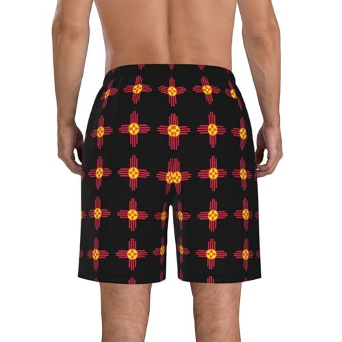 Sun Zia Pueblo New Mexico Sun Men's Swim Trunks Quick Dry Swimwear Beach Shorts with Mesh Lining and Pockets3