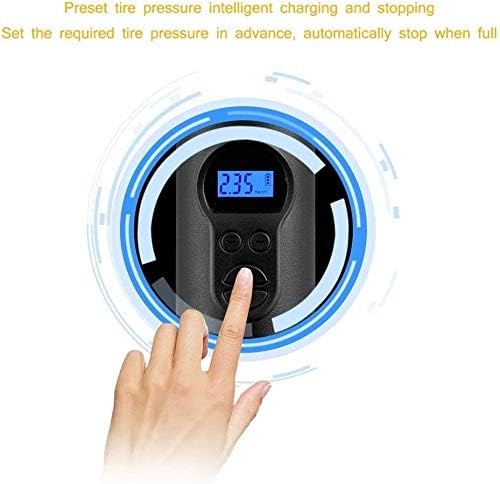 Miniatura 7 de NCRD Compresor de aire portátil para neumáticos de automóvil, compresor de aire, bomba infladora de neumáticos, 150 PSI con linterna LED de