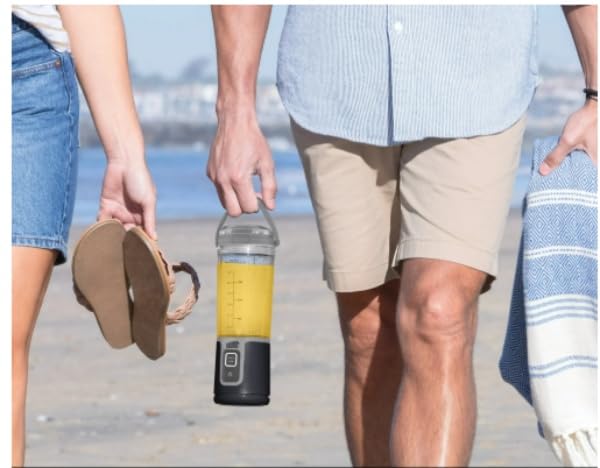 Portable Personal Blender, 16 oz, BPA-Free Smoothie Maker with Sip Lid, Black