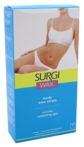 Surgi Wax Honey Wax Strips For Body 14 Count (28 Applications) (2 Pack)